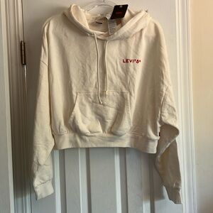 Levi’s Cropped Hoodie Size XL In Off-White
